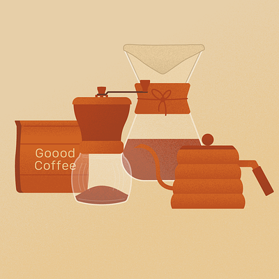 Coffee Brewing 2d animation adobe after effects adobe illustrator animation brown coffee coffee making gif graphic design illustration loop motion design motion graphics