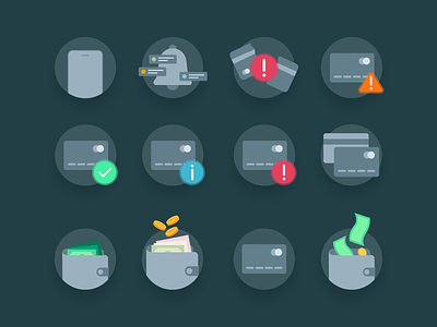 Banking Empty State Icons clean ui dark mode empty icon empty space empty state icon illustration ui