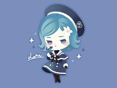 Kawaii Sailor Girls #002 Lara adorable anime blue character chibi children cool cute design drawing girl illustration illustrator japan kawaii kids mascot photoshop sd soft