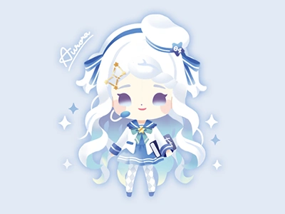 Kawaii Sailor Girls #004 Aurora adorable app art blue character chibi children cute design game girl illustration illustrator japan kawaii kids mascot sd snow white