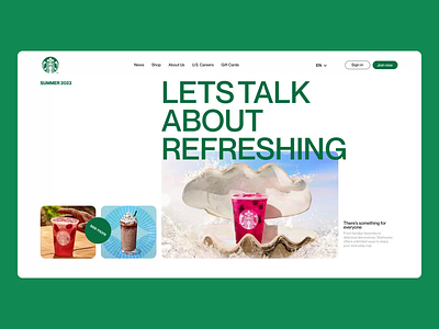 Starbucks website redesign | Corporate website animation design ui ux web
