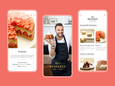 Cyril Lignac - Mes desserts chef inspired app design