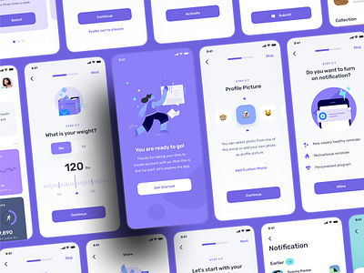 Health Tracker Mobile App Design application branding design figma illustration mobile mobile app mobileappdesign ui uiux