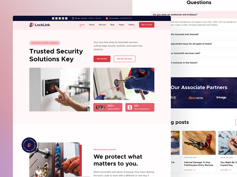 Locksmith Website Landing Page UI best landing page company website home services landing page landing page ui locksmith locksmith service locksmith website modern landing page services ui ui design ui ux design website design website ui design website ui ux