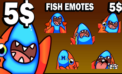Fish sub badge emotes discord emotes fish badge fish design fish emotes fish logo gaming logo kick emotes logo twitch badge