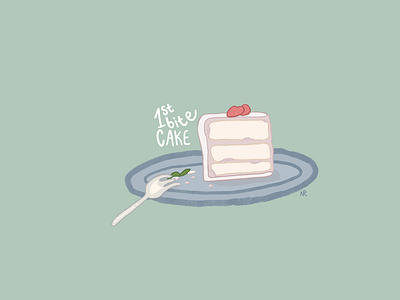 1st bite cake ⸜(｡˃ ᵕ ˂ )⸝♡ animation cake design graphic design illustration logo procreate typography