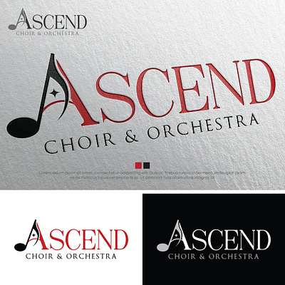 Ascend Choir & Orchestra Logo design graphic design icon illustration logo vector