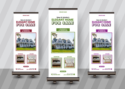 Professional Real-Estate Roll-Up banner design template. professional