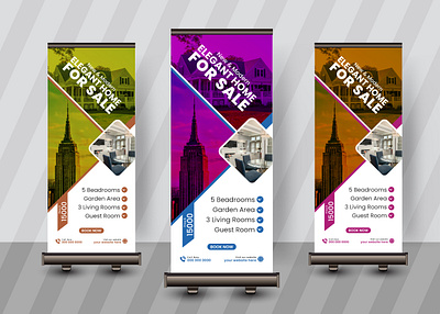 Professional Real-Estate Roll-Up banner design template. professional