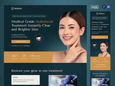 Conversion Focused Skin Care Landing Page adobe photoshop conversion conversion optimization figma landing page lead generation responsive design ui design uiux unbounce unbounce landing page web design webflow