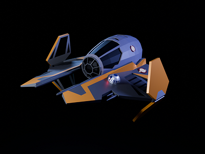 Actis Eta-2 Interceptor 3d animation blender interceptor jedi modeling star wars