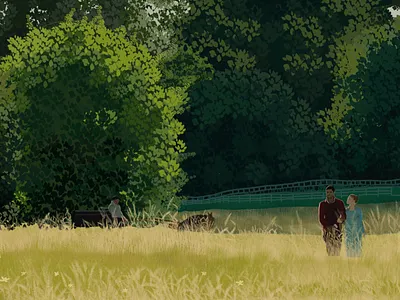 Painting characters field painting raster graphics trees