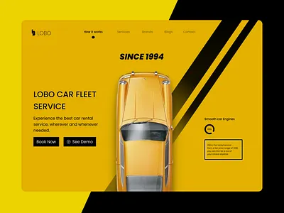 Car rental landing pages animation branding graphic design ui