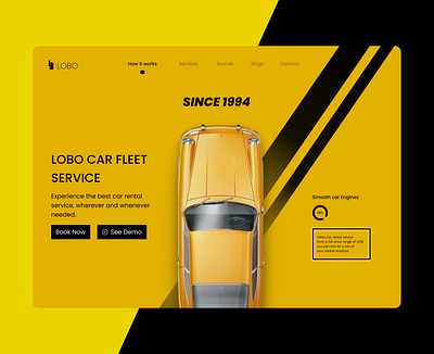 Car rental landing pages animation branding graphic design ui