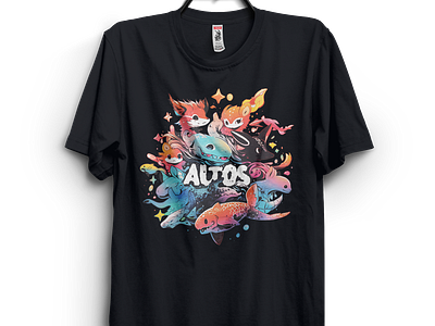 Axolotl T-shirt Design. ai ai artist axolot axolotl tshirt axolotls concept art custom tshirt design graphic design graphic tshirt illustration midjourney seller t shirt t shirt design top trendy tshirt