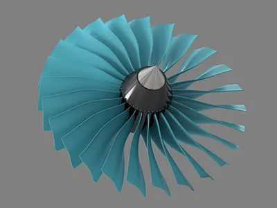 Turbofan Engine - Fan 3d 3d design autodesk design fan inventor rendering turbine wind