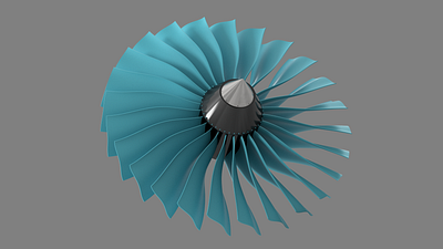 Turbofan Engine - Fan 3d 3d design autodesk design fan inventor rendering turbine wind