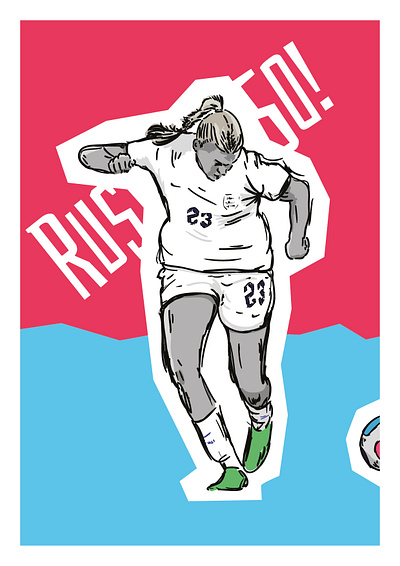 Alessia Russo, England, Euro 2022 alessia russo arsenal art design england euro 2022 football grunge illustration lioness soccer