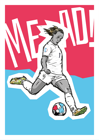 Beth Mead, England, Euro 2022 arsenal art beth mead design england euro 2022 football illustration lioness soccer wsl