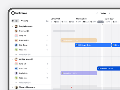 Revolutionizing Client Project Planning with Ease and Speed app block hellotime people planning projects timeline ui