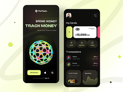 Fintech App UI appui branding design figma finance fintech graphic design illustration money ui uiux ux