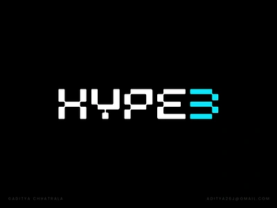 HYPE3 Logo Design - web3, crypto, blockchain ai ai generator artificial intelligence blockchain branding creative logo crypto data growth logo logo designer logotype merch minimal modern nft product security tech unique logo web3