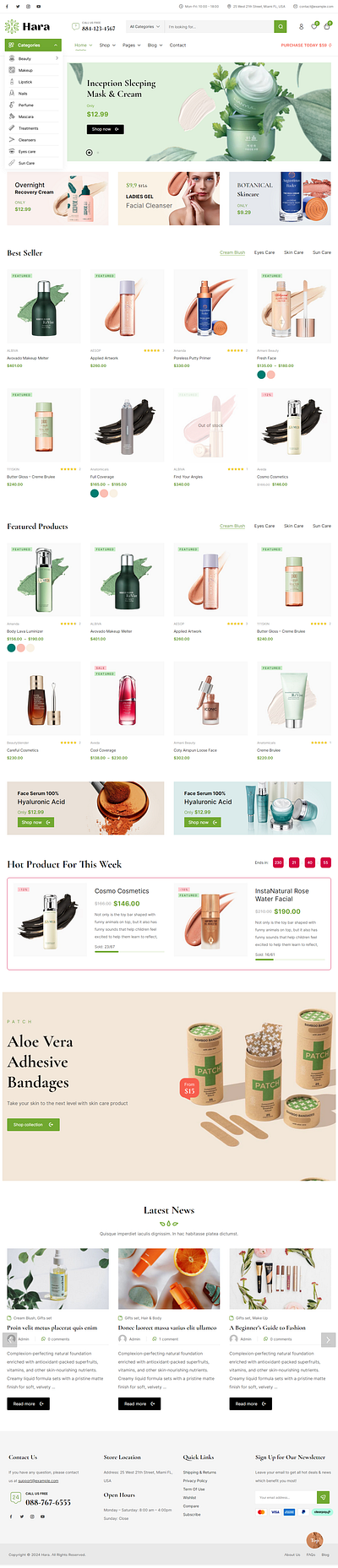 Cosmetics Website Store-1 branding design graphic design ui ux website wordpress