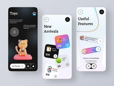 E-commerce App | Online Store | Toy Shop | Children's Play Store app design app store app ui boys branding child ecommerce ecommerce store games gaming girls mobile play store puzzles soft toys toy shop toy store ui uiux ux