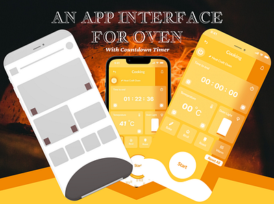 An App Interface for Oven kitchen oven prototype timer ui ux
