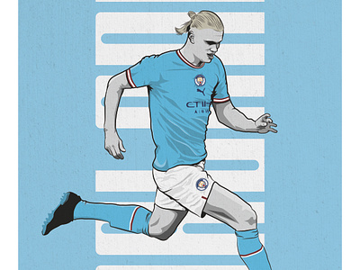Erling Haaland, Manchester City art design erling haaland football haaland illustration man city manchester city premier league soccer