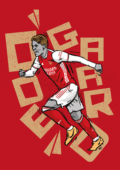 Martin Odegaard, Arsenal arsenal art design football grunge illustration martin odegaard premier league soccer