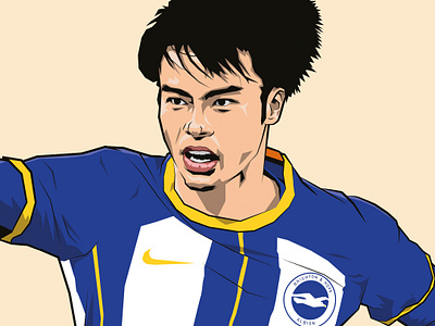 Kaoru Mitoma, Brighton & Hove Albion art brighton design football football player illustration japan kaoru mitoma premier league soccer