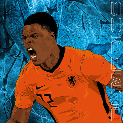 Denzel Dumfries, Netherlands art denzel dumfries design euro 2020 football football player illustration netherlands soccer