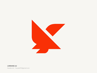 Abstract Bird Logo for H.J.L.F Studio animal bird branding geometric graphic logo minimal minimalist orange shape