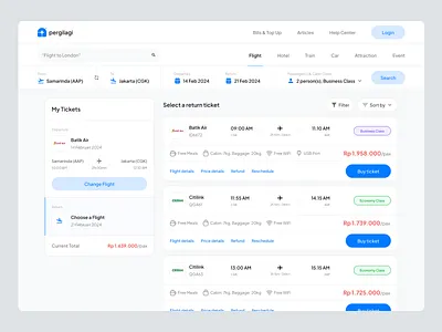 Pergilagi - Flight Ticket Search Page Design design desktop flight search ticket travel ui website