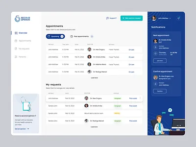 UI UX design of Healthcare App 2nd opinion aufaitux color design healthcareapp ui uidesign uiux ux ux design web app web app design