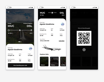 Mobile Flight Ticket ui