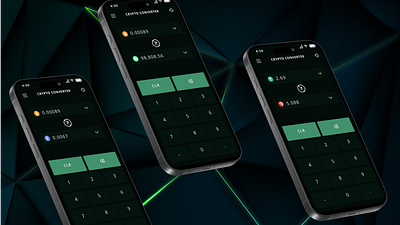 Crypto Converter Daily UI Challenge app design app user interface black calculation daily ui designer figma graphic design green green blacks ui