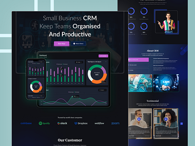 Small Business CRM business crm crm landing page figma graphic design landing page product product design ui ui landing page uiux ux design website
