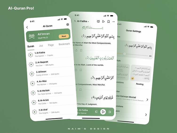Al Quran Pro by Naim Sarvaiya on Dribbble