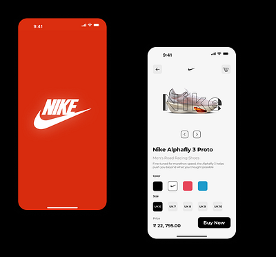 Nike App UI Design appdesign interaction microinteraction nike nike buy now prototype ui uiux