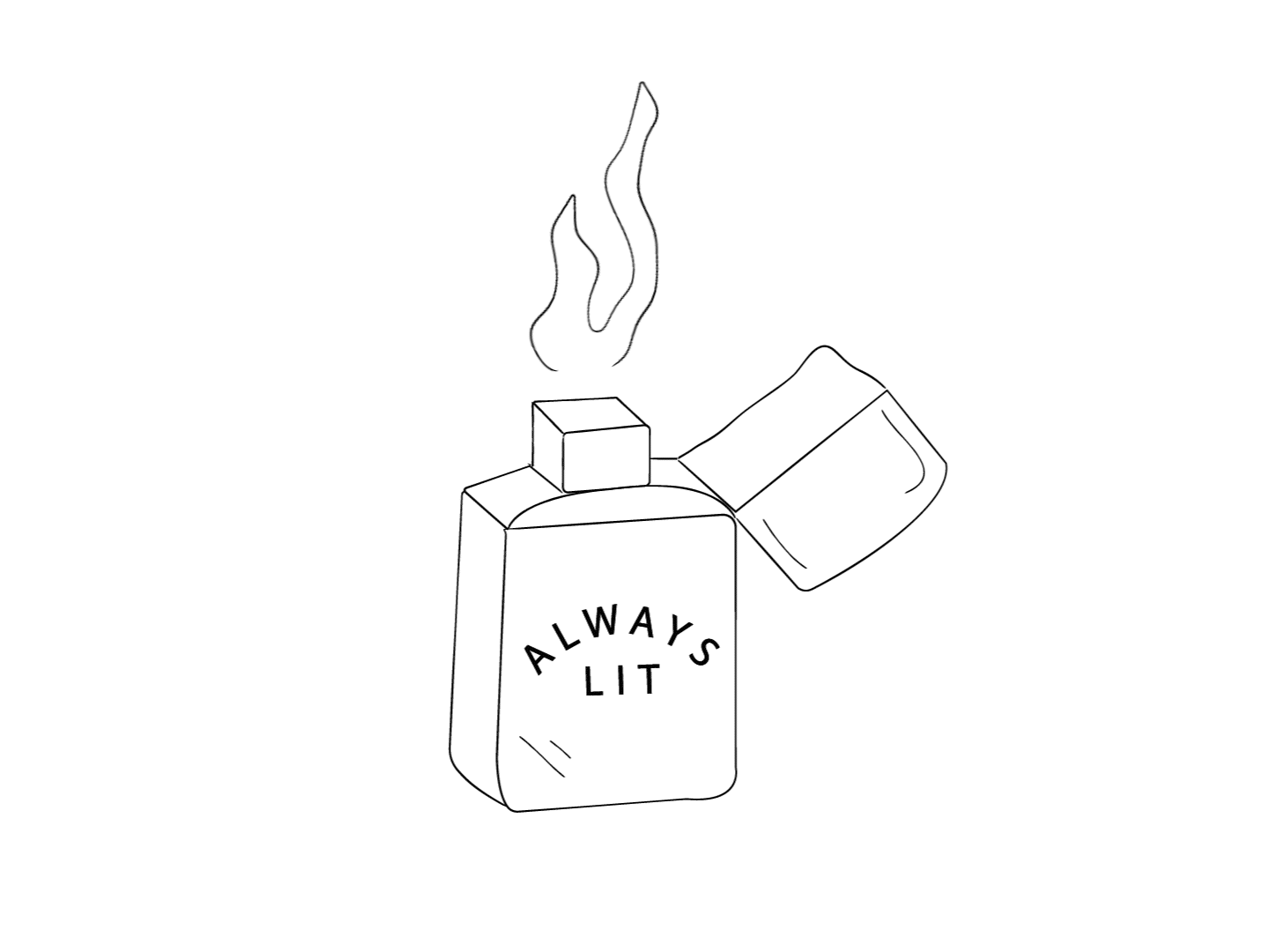 Always Lit always lit black white cigarette fire fossil gif lighter line watches