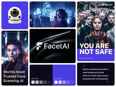 FacetAI ai branding ai logo artificialintelligence brand identity f logo f mark facialanalysis futuretech identitysecurity logo logo designer securitysolutions technology logo techrevolution