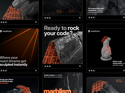 Marblism: Instagram Posts 3d branding design graphic design graphics identity