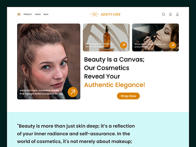 Cosmetics Website landing page design beauty beauty products website cosmetic landing page header hero section landing page ui uiux ux web design