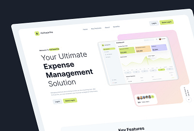 Fintrack pro Landing page design admin panel analytics app client design finance fintech high icon landing page logo minimalistic product ui user user friendly user persona ux web webapp
