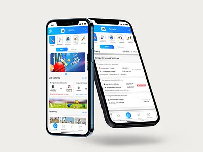 Sports App cricket score design graphic design mobile mockup scheduele app score sports sports app ui ui screens