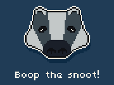 Boop the snoot! 8bit badger game illustration pixel art pixelart retro sticker