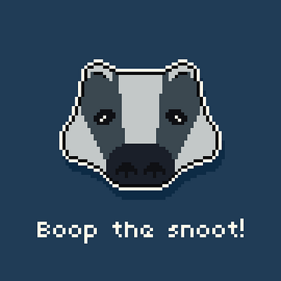 Boop the snoot! 8bit badger game illustration pixel art pixelart retro sticker