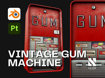 Vintage Gum Machine 3d
